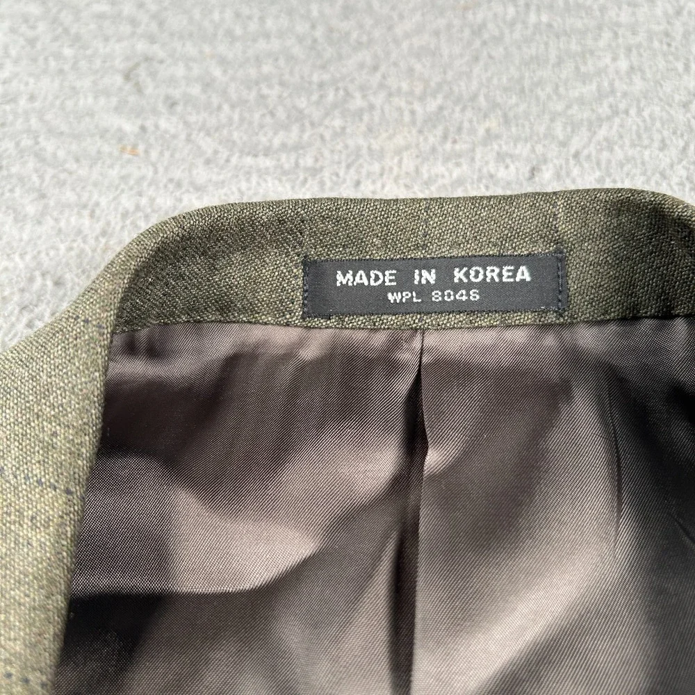 Alfani Sport Coat Men 42 Green Wool Super 120 Blazer 2-Button Suit Jacket Preppy